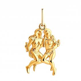 Золотая подвеска Знак зодиака Близнецы МАГНАТ М1106 близнецы М1106 близнецы фото